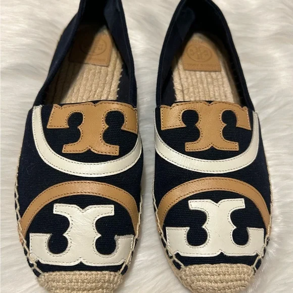 Tory Burch Navy and Tan Espadrilles - Picture 2 of 6